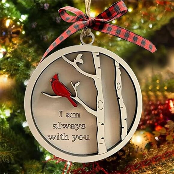 Memorial Cardinal Ornament Wooden Sympathy Gift Remembrance Condolence Decoratio - Picture 2 of 7